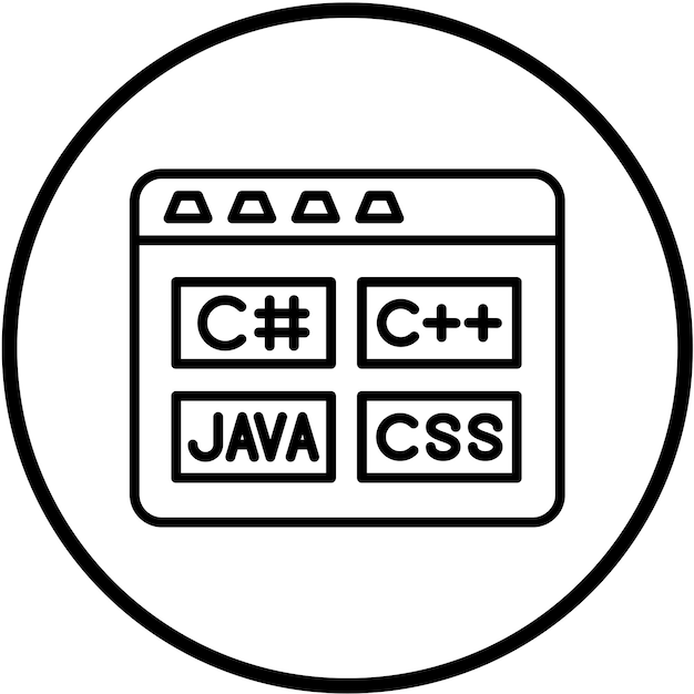 vector design coding language icon style