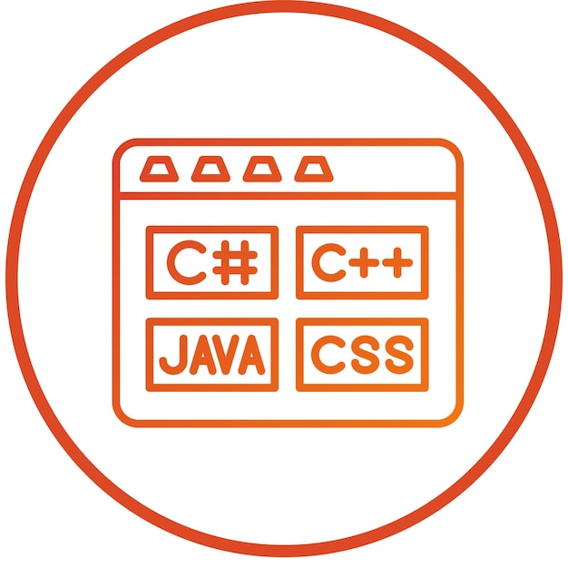 vector design coding language icon style
