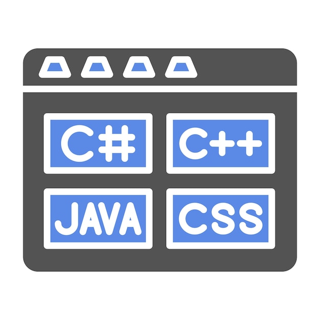 vector design coding language icon style