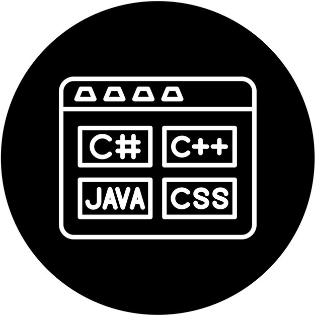 vector design coding language icon style