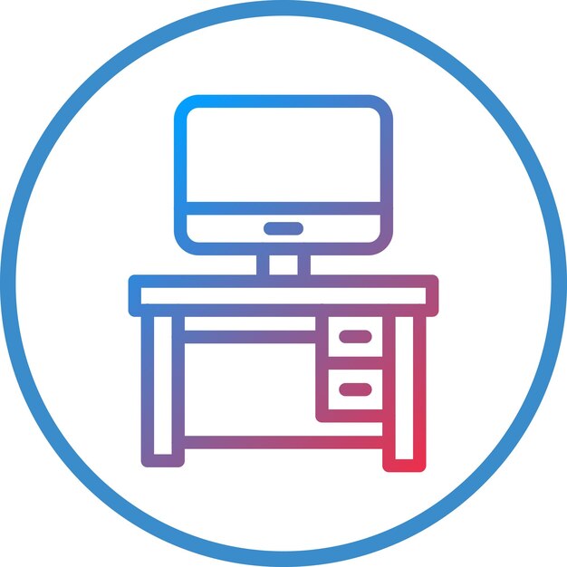Vector Design Computer Table Icon Style
