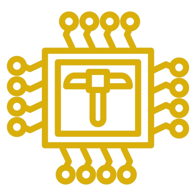 Vector Design CPU Mining Icon Style