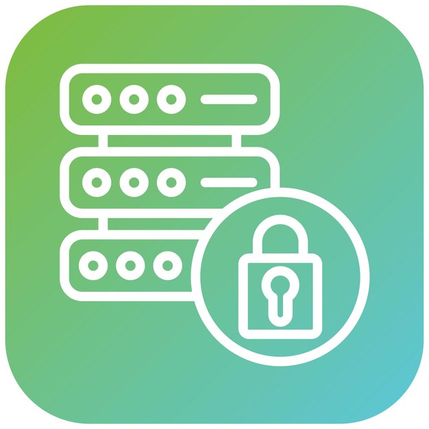 Vector Design Encrypted Database Icon Style