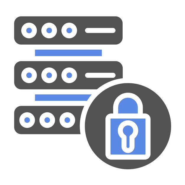 Vector Design Encrypted Database Icon Style