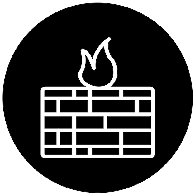 Vector Design Firewall Fortress Icon Style