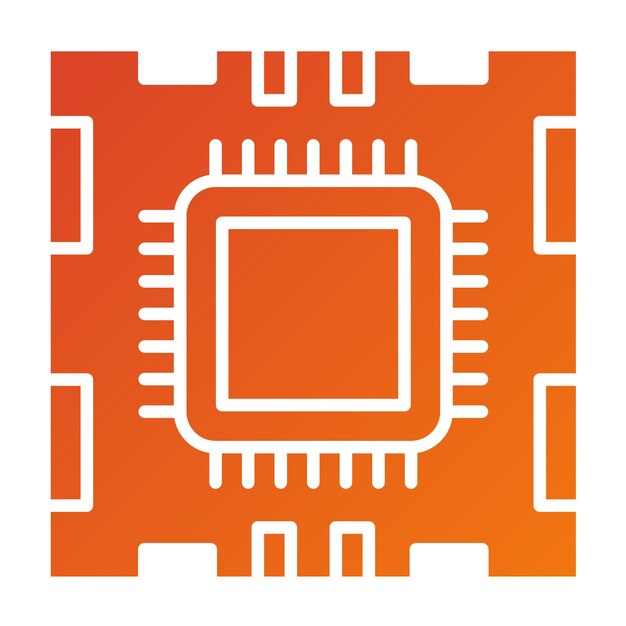 Vector Design Microprocessor Icon Style