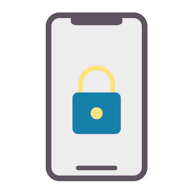 Vector Design Mobile Lock Icon Style