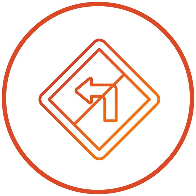 Vector Design No Left Turn Icon Style