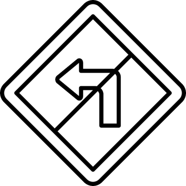 Vector Design No Left Turn Icon Style