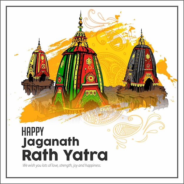 vector design of ratha yatra of lord jagannath balabhadra and subhadra for the ocassion of odisha g