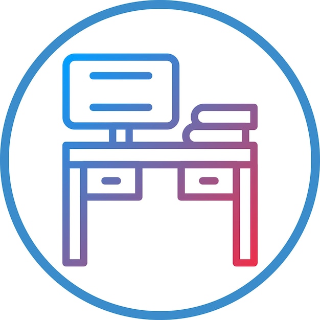Vector Design Office Desk Icon Style