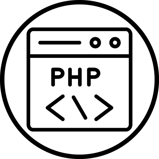 vector design php coding icon style