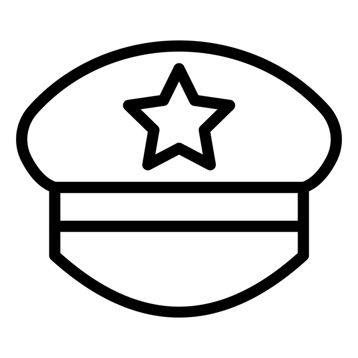 Vector Design Police Hat Icon Style