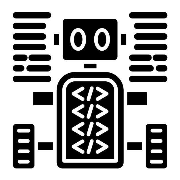 Vector Design Programmed Robot Icon Style