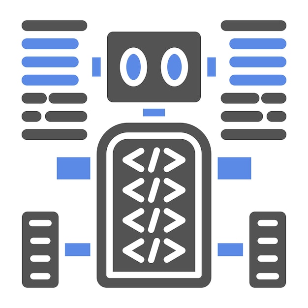 Vector Design Programmed Robot Icon Style