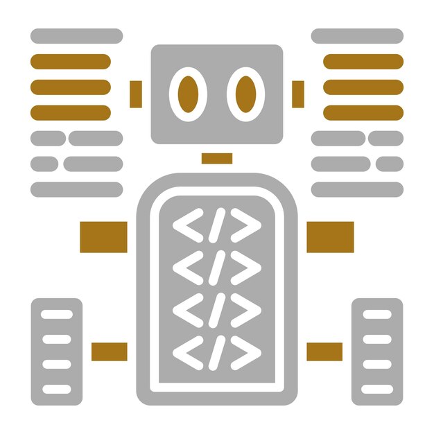 Vector Design Programmed Robot Icon Style