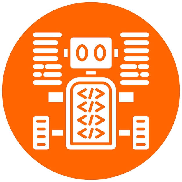 Vector Design Programmed Robot Icon Style