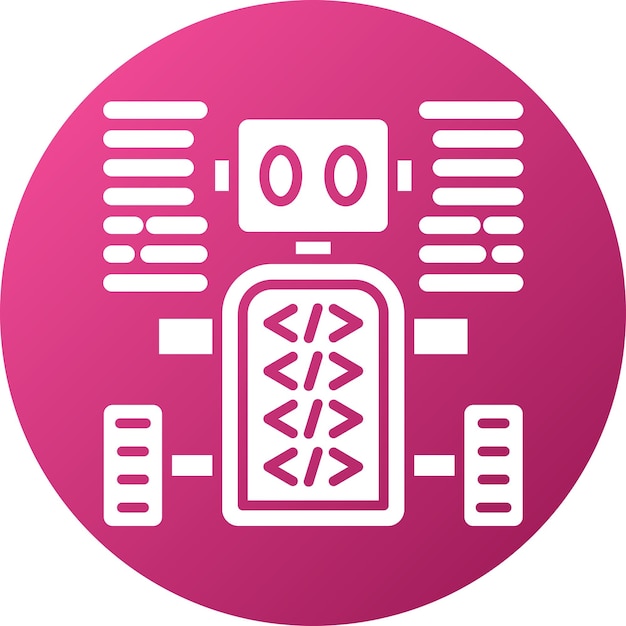 Vector Design Programmed Robot Icon Style