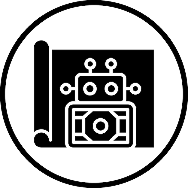 Vector Design Robot Blueprint Icon Style