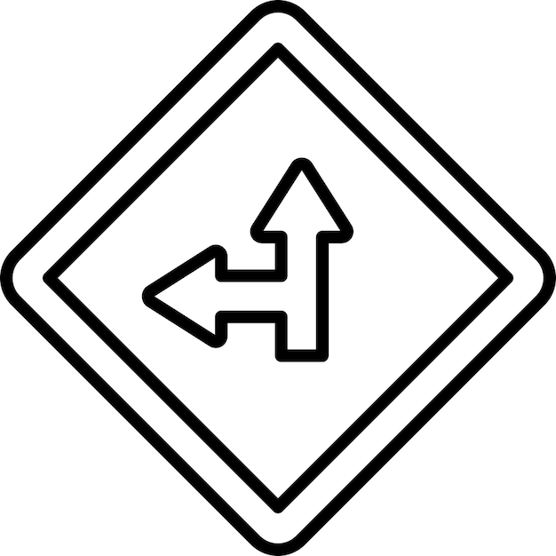 Vector Design Side Road Left Icon Style