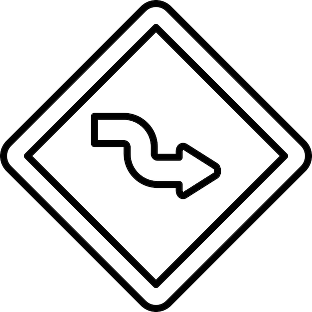 Vector Design Zig Zag Road Icon Style