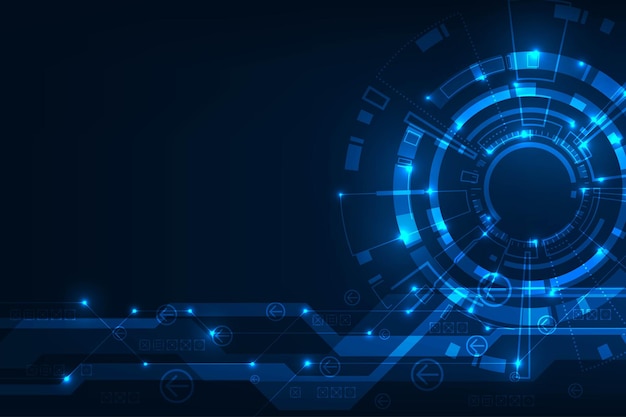 vector digital hud circle technology adstract blue light background