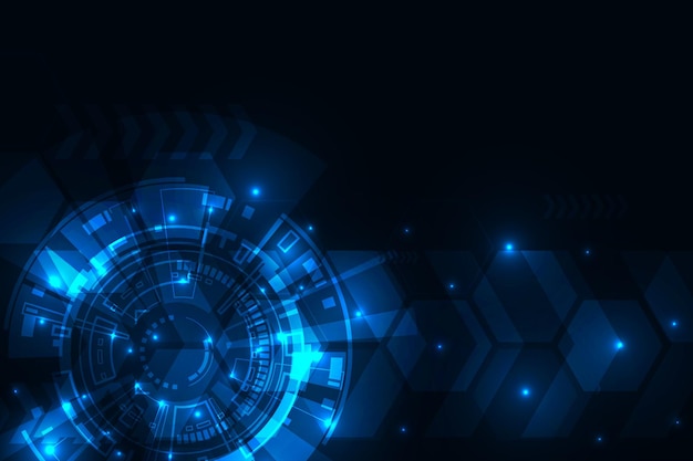 vector digital hud hitech technology communication concept adstract blue light background