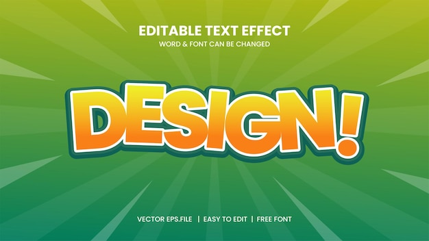 vector editable orange text effect style on green background