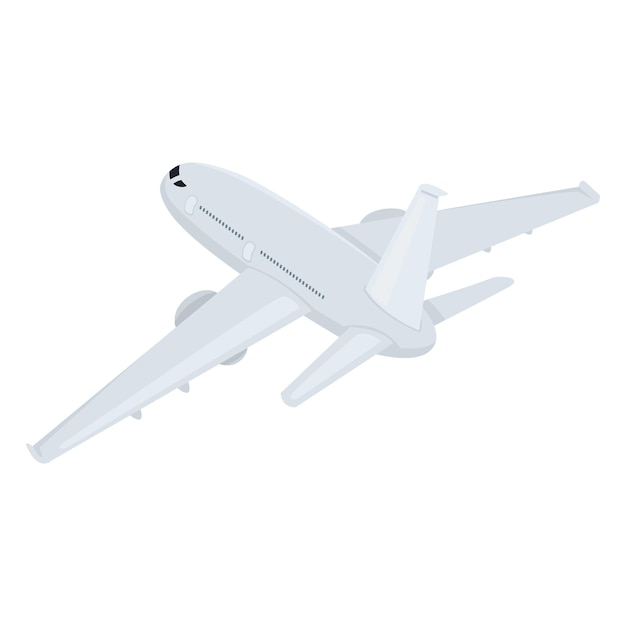 Vector Flat Airplane Illustration Back View Civil Plane