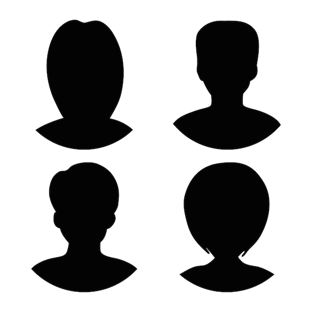 Vector flat illustration Avatar user profile person icon profile picture Four persons Suitable for social media profiles icons screensavers and as a template