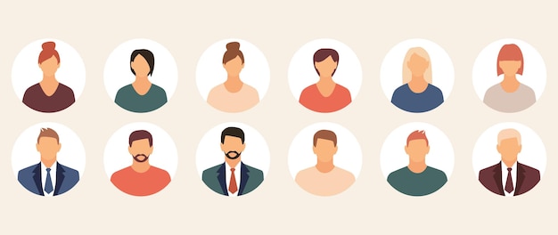 vector flat illustration men and women in different styles avatar user profile person icon profile picture suitable for social media profiles icons screensavers and as a templatex9xa