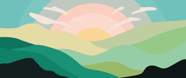 vector flat illustration mountain panorama and great view perfect for a summer sale post or banner