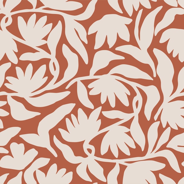 Vector flower botanical illustration seamless repeat pattern digital artwork
