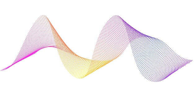 vector flowing wavy lines with rainbow gradient color digital frequency track and voice equalizer
