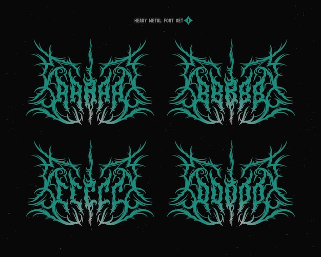Vector font set with sharp and spiky edges Alphabet with a true heavy metal vibe