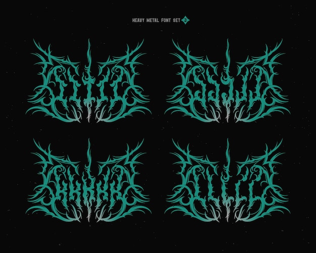 Vector font set with sharp and spiky edges Alphabet with a true heavy metal vibe