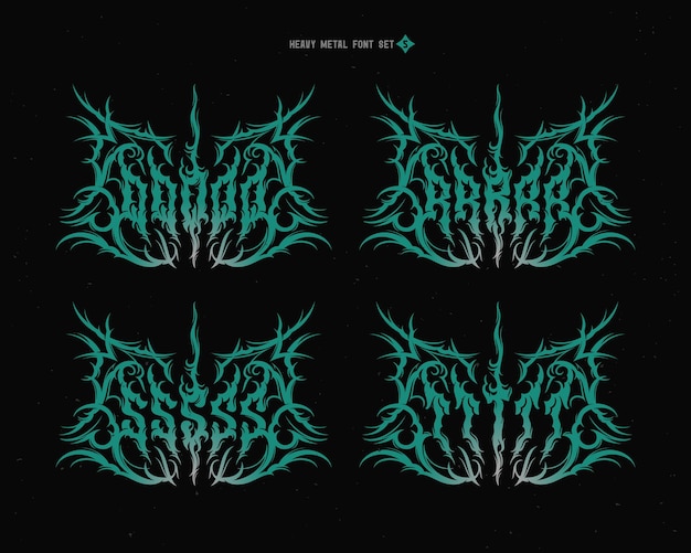 Vector font set with sharp and spiky edges Alphabet with a true heavy metal vibe