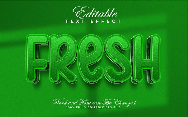 Vector Fresh editable text effect in textured style