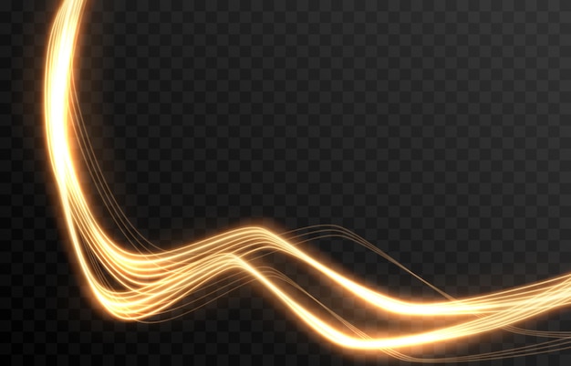 vector glowing light lines neon light light effect png golden line light png magical glow