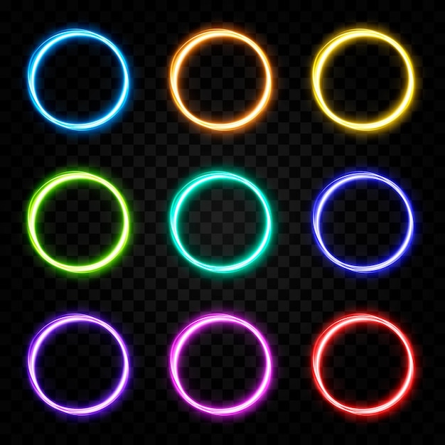vector glowing portal light lines neon light electric light portal light effect png multicolor