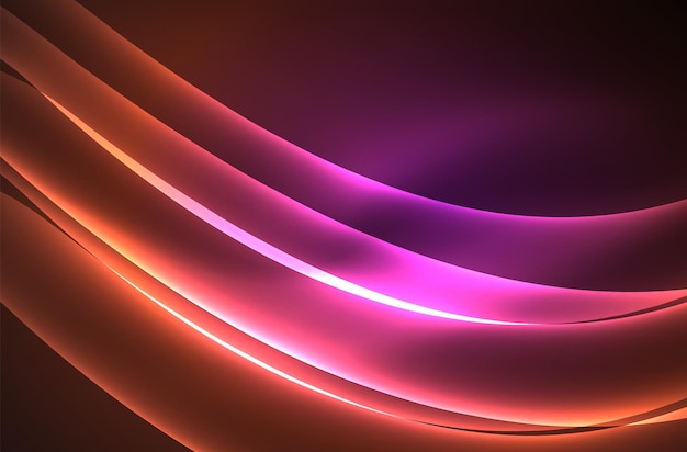 Vector glowing wave smoke
