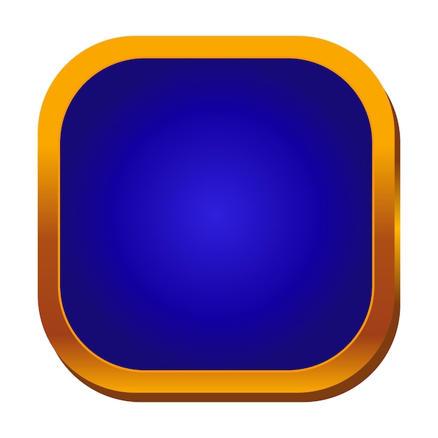 vector golden shiny frame button on white