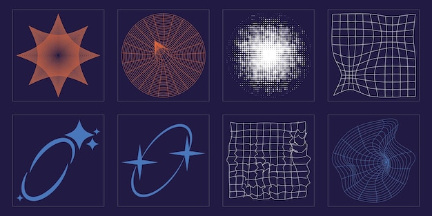 Vector Graphic Assets Set Extraordinary Graphic Assets Cyberpunk elements