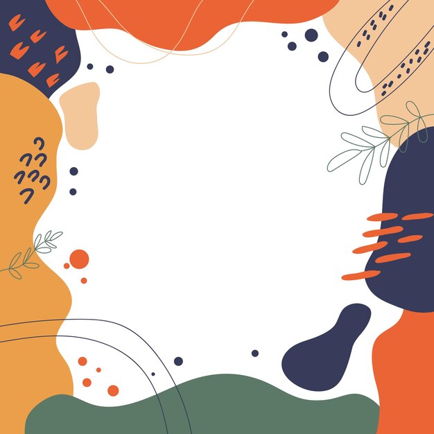Vector hand drawn flat abstract shapes background