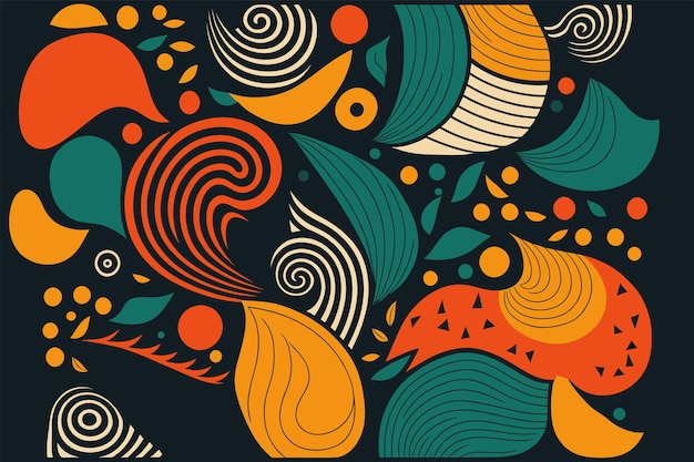 Vector hand drawn flat design abstract doodle pattern Geometric illustration