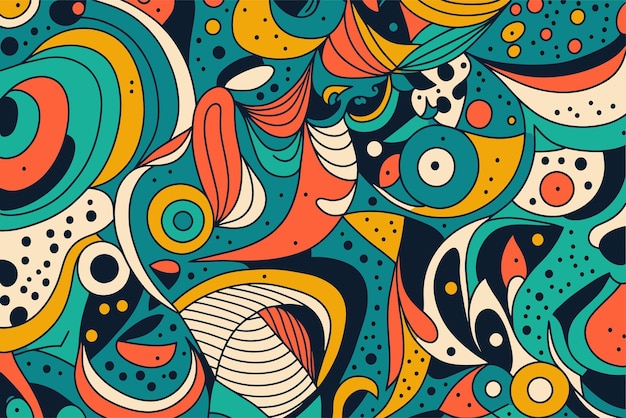 Vector hand drawn flat design abstract doodle pattern Geometric illustration