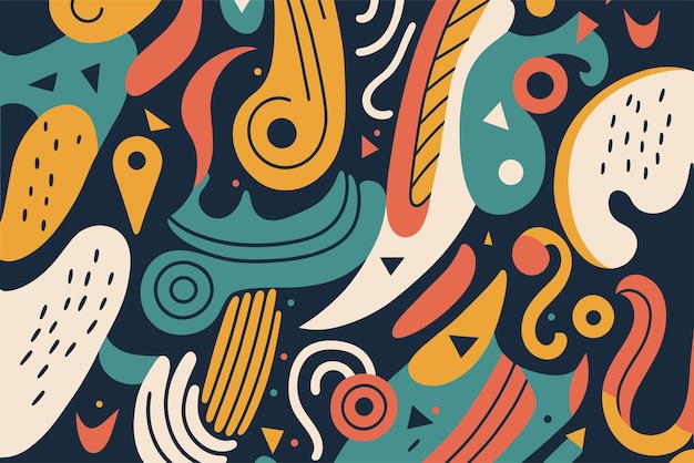 Vector hand drawn flat design abstract doodle pattern Geometric illustration