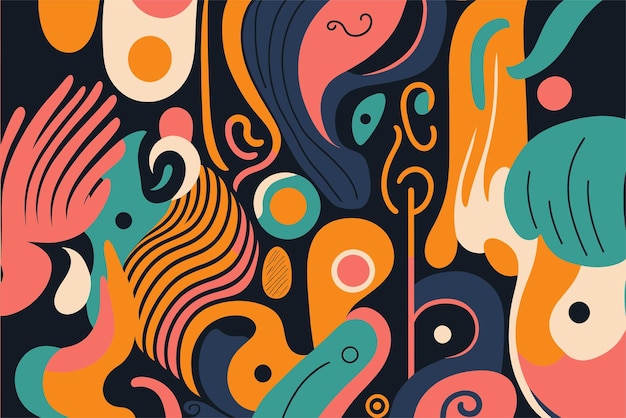 Vector hand drawn flat design abstract doodle pattern Geometric illustration