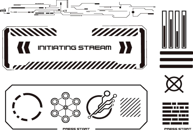 vector hud graphic in futuristic style high tech interface elements for your design digital touch
