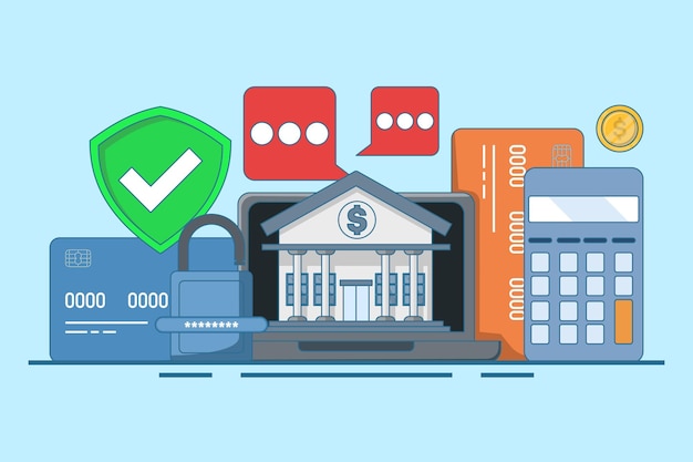 vector illustration about Online banking and mobile payments concept or Digital wallet